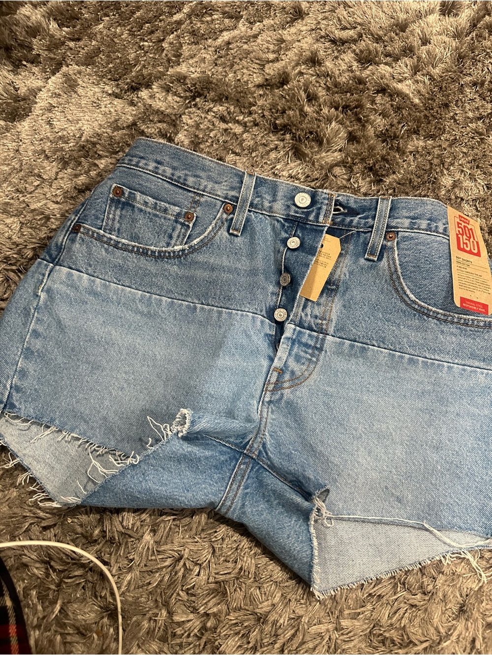 Levi's Light Blue Two-Tone Denim Shorts